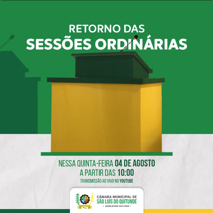Retorno das Sessões Ordinárias
