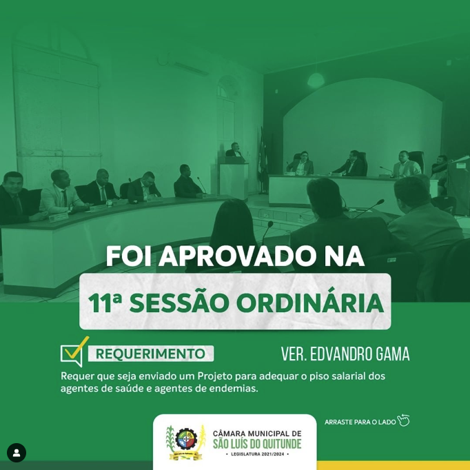 Aprovação de Requerimento na 11º Sessão Ordinária